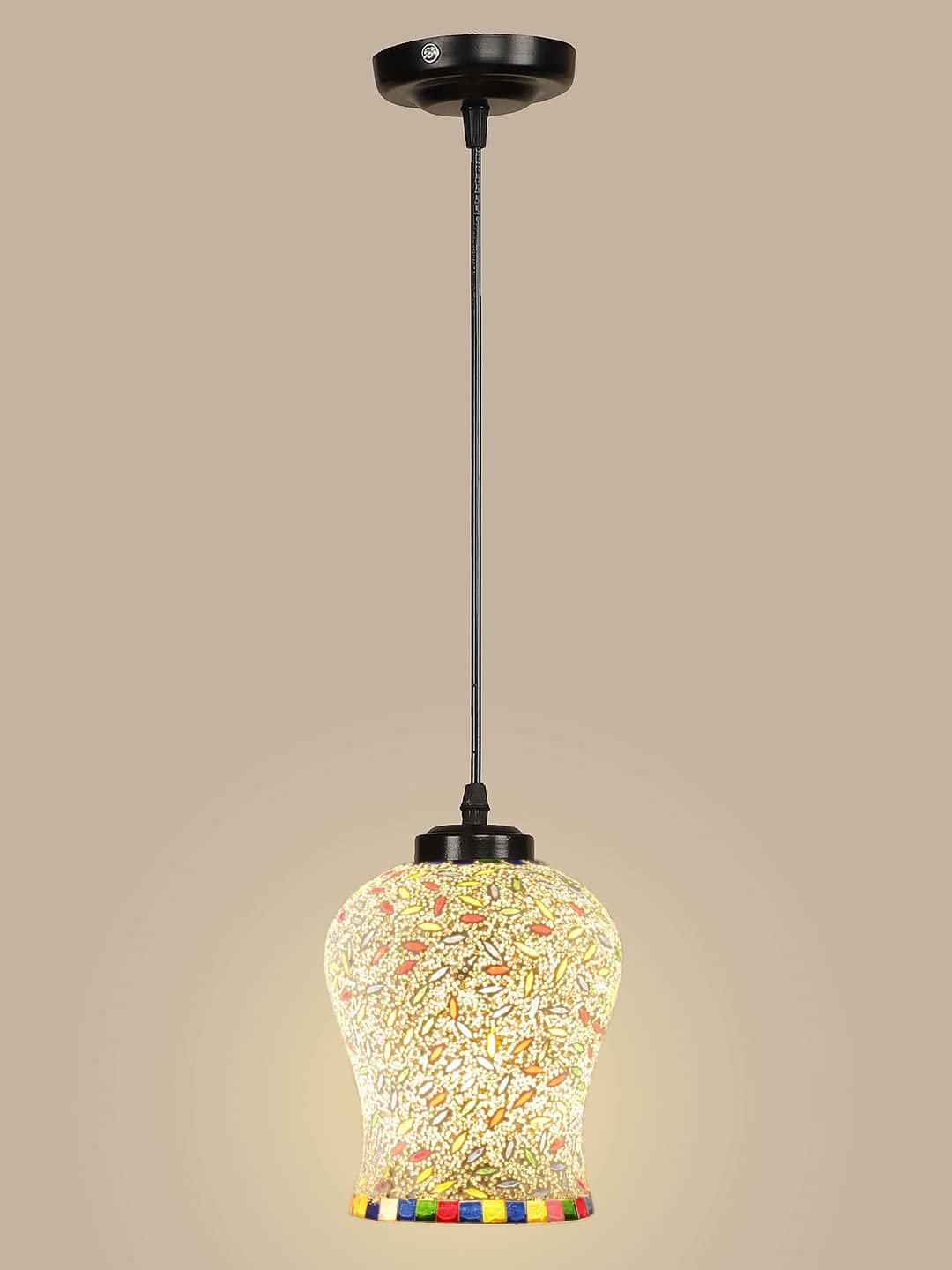 Multicolor Mosaic Glass Hanging Lamp