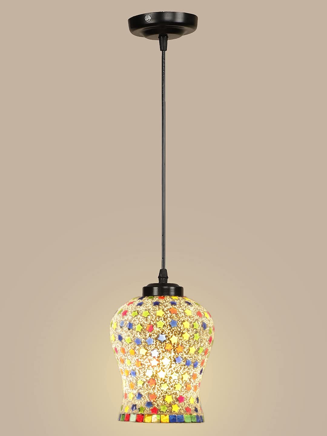 Multicolor Mosaic Glass Hanging Lamp