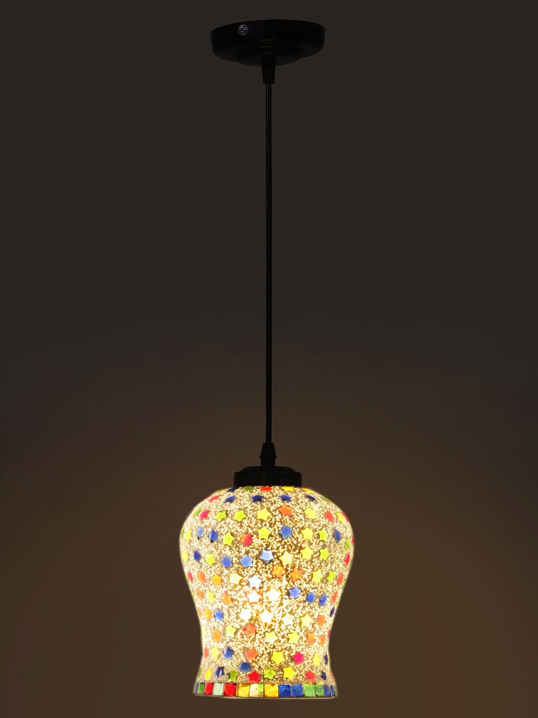Multicolor Mosaic Glass Hanging Lamp