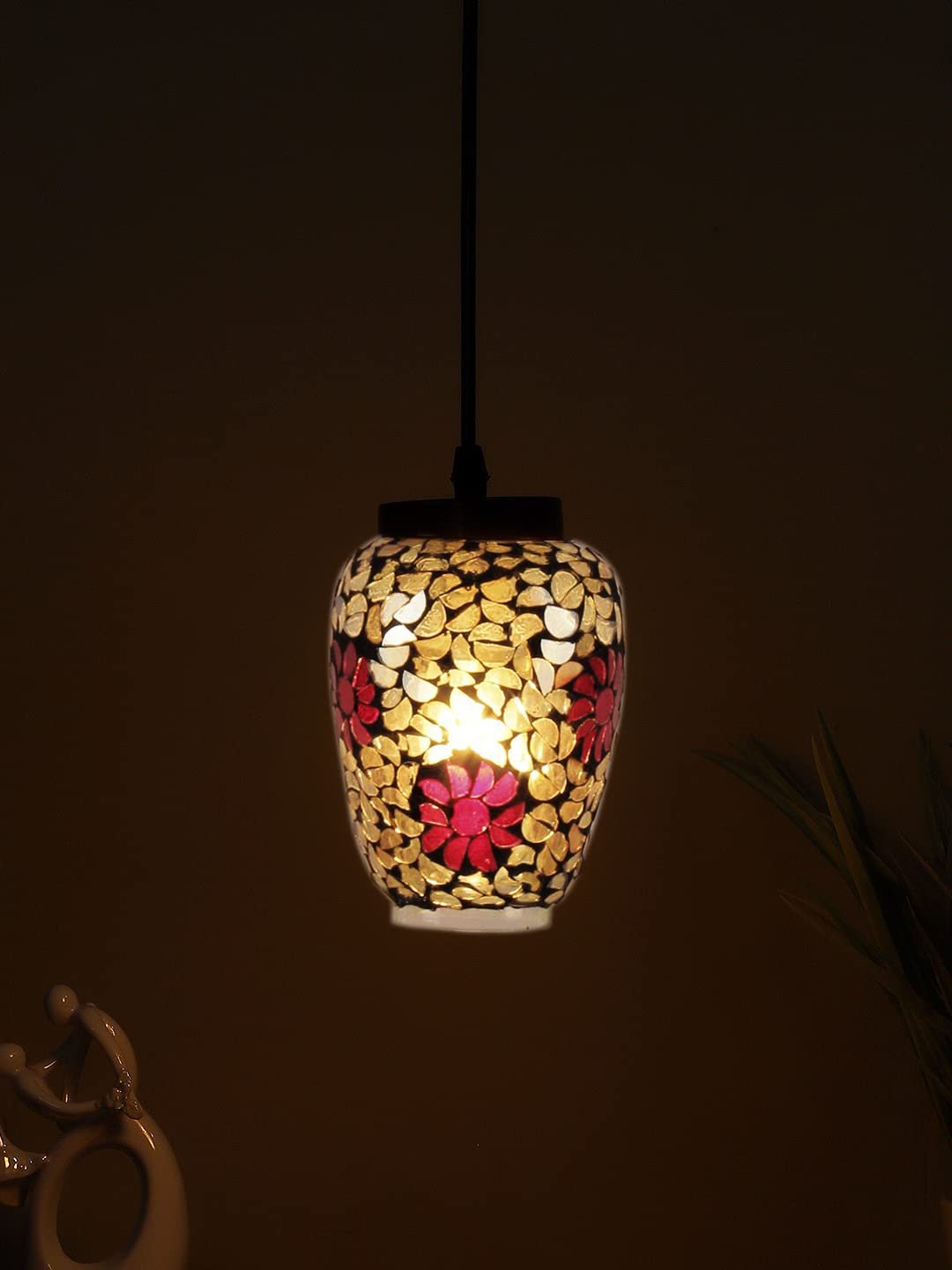 Multicolor Mosaic Glass Hanging Lamp