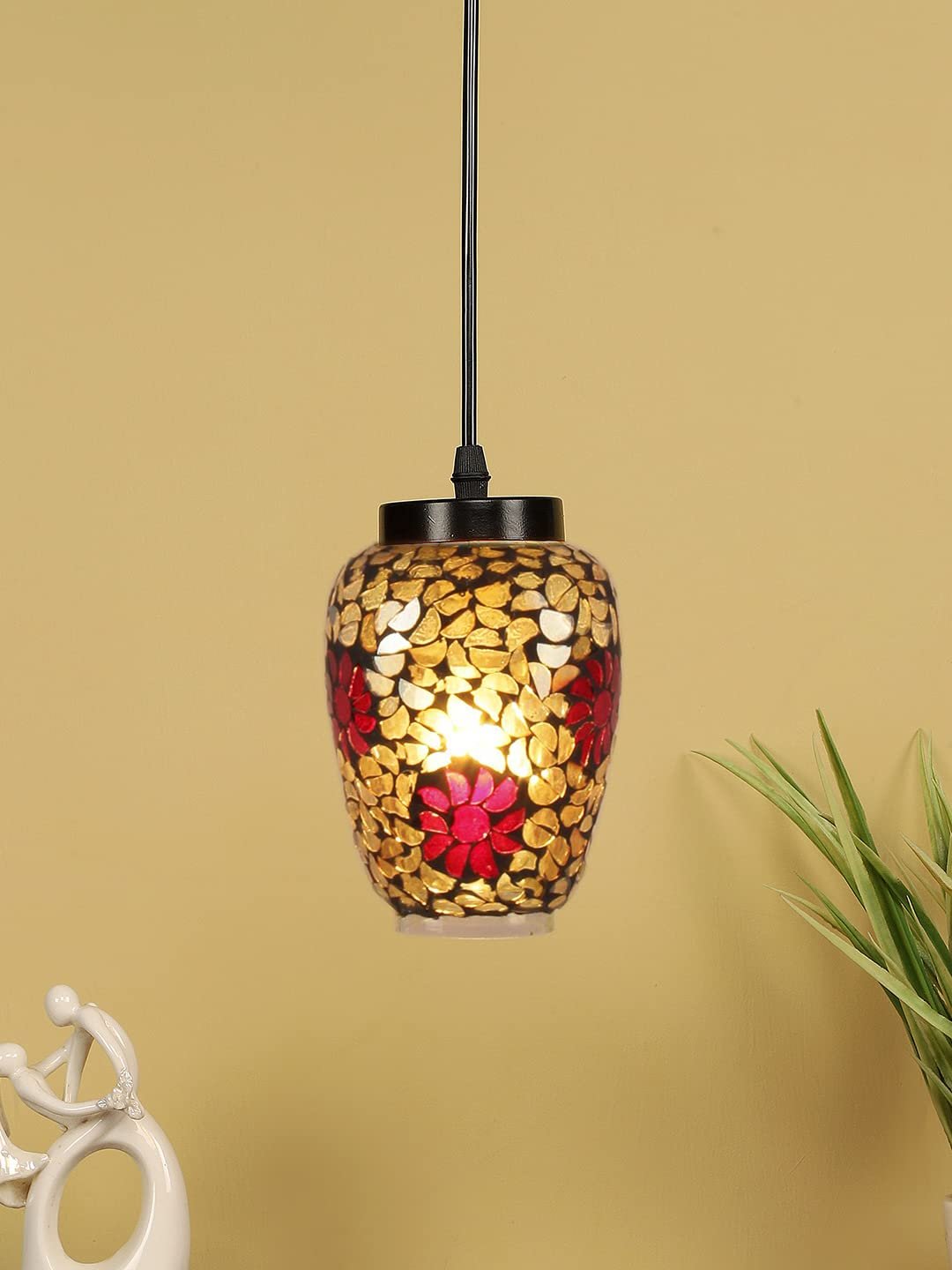 Multicolor Mosaic Glass Hanging Lamp