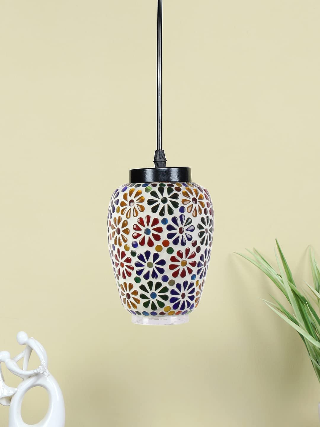 Multicolor Mosaic Glass Hanging Lamp