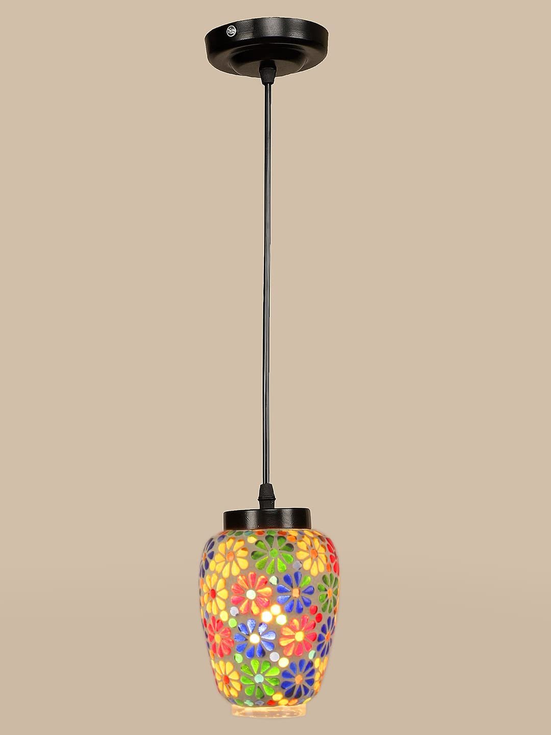 Multicolor Mosaic Glass Hanging Lamp