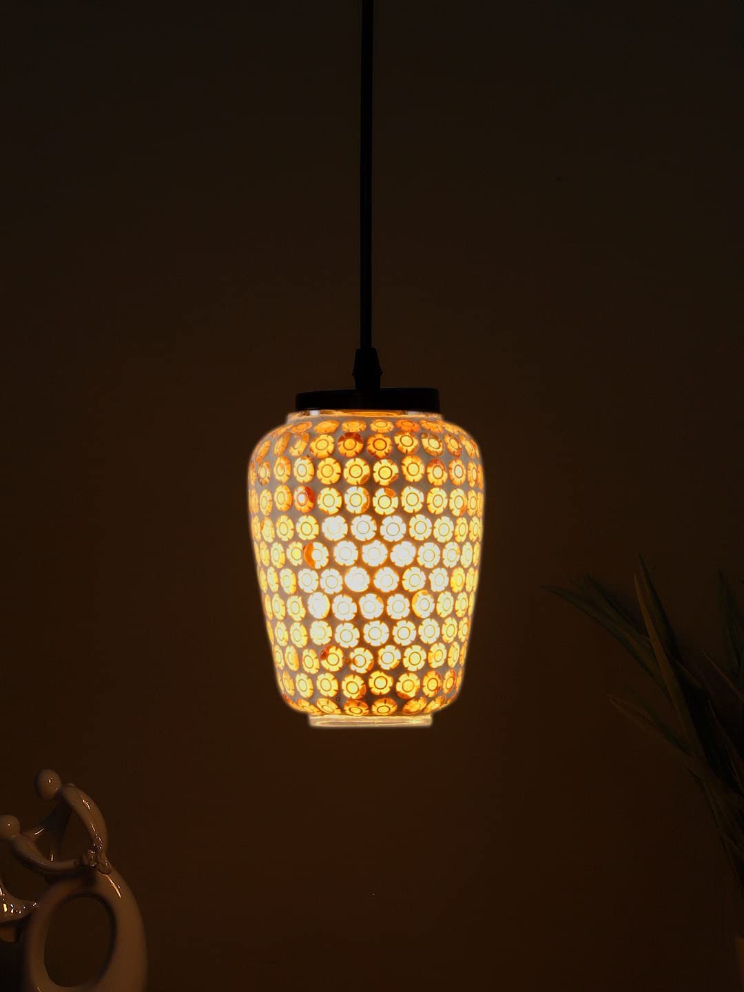 Multicolor Mosaic Glass Hanging Lamp