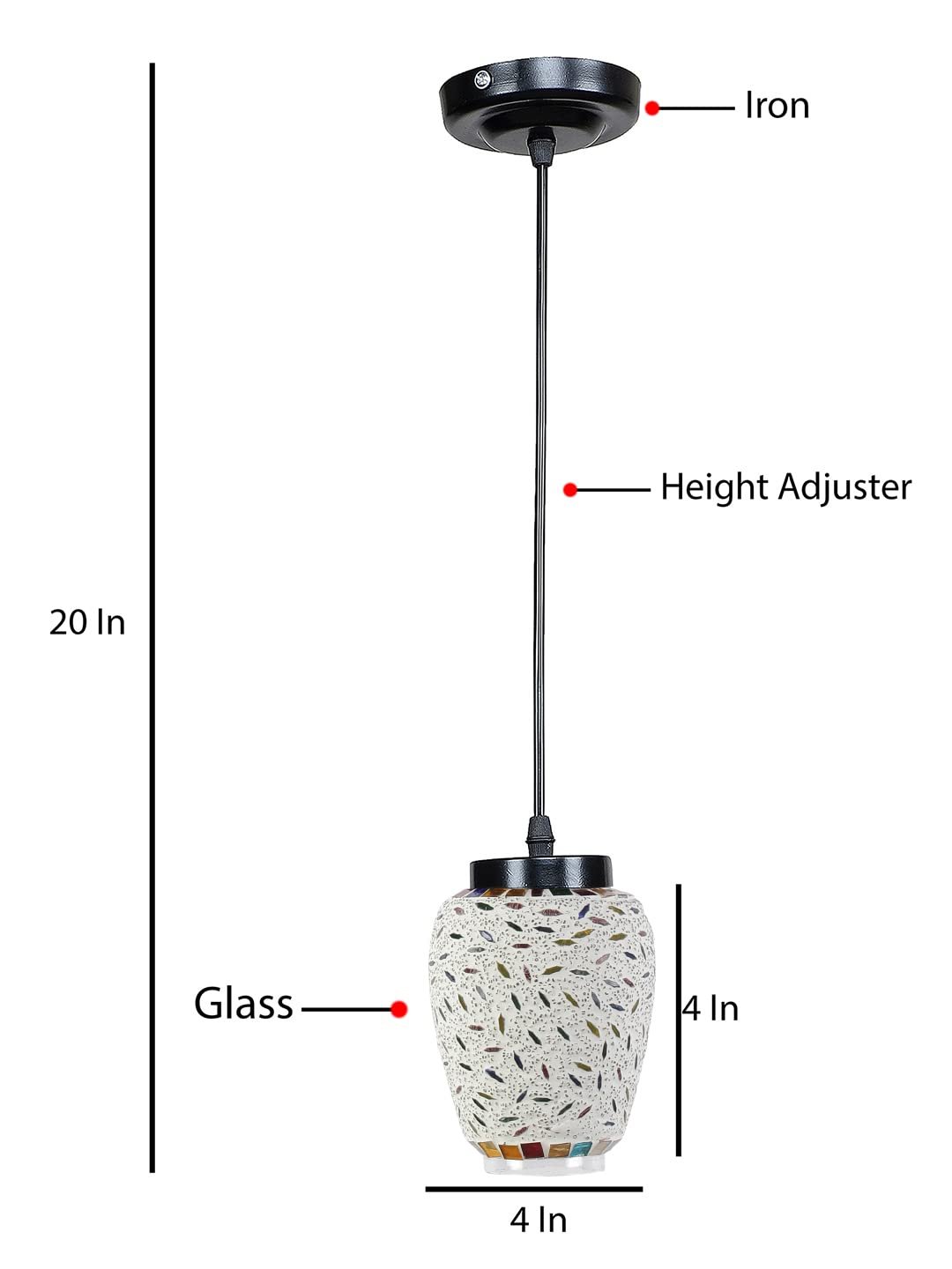 Multicolor Mosaic Glass Hanging Lamp