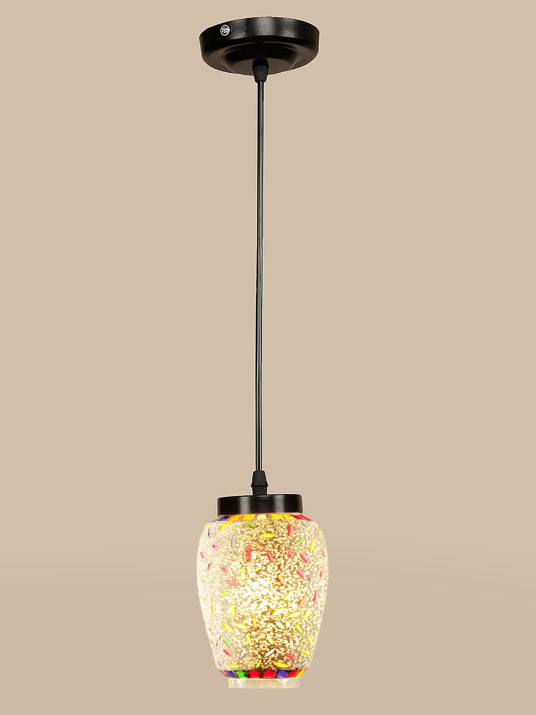 Multicolor Mosaic Glass Hanging Lamp