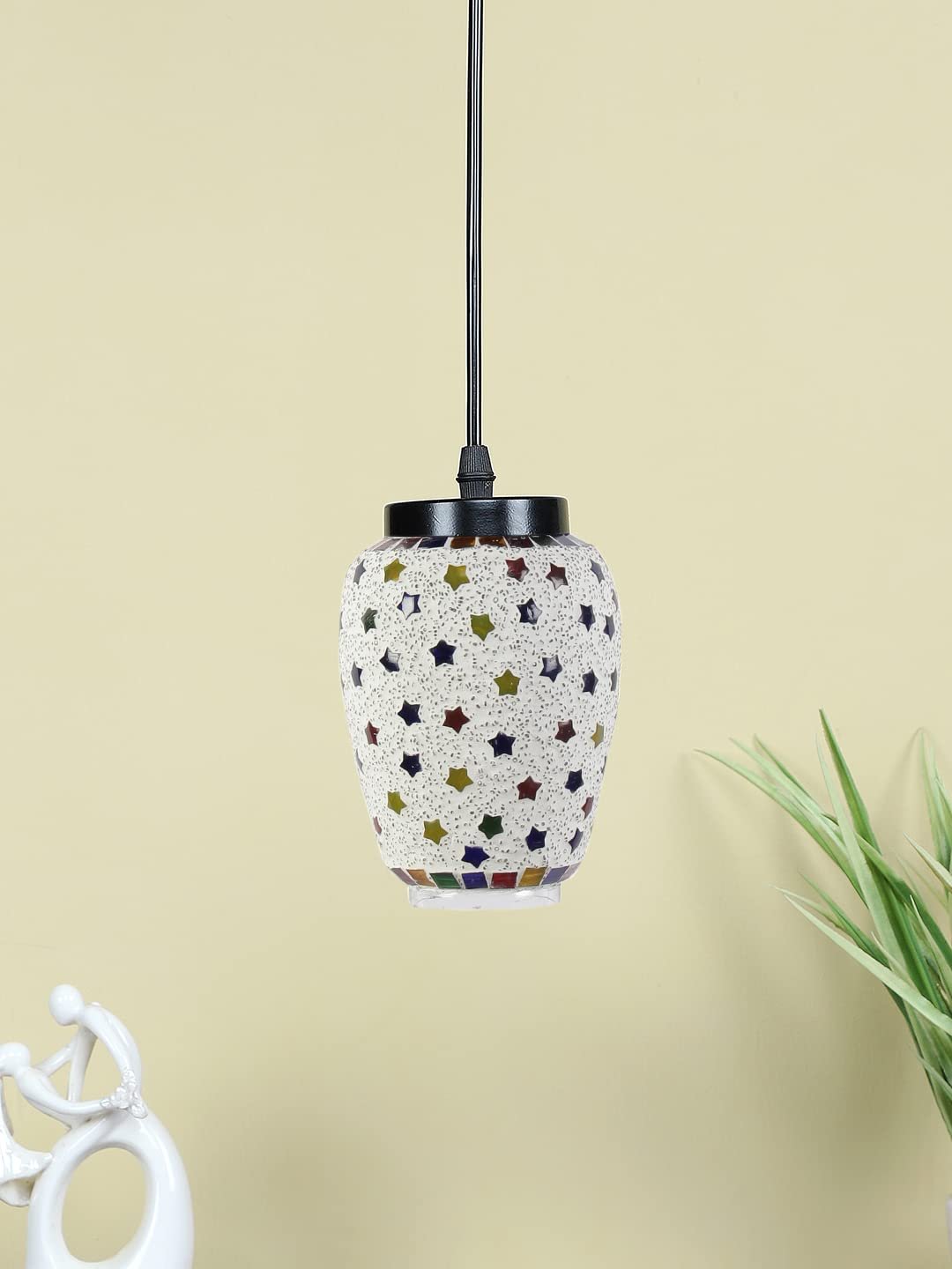 Multicolor Mosaic Glass Hanging Lamp