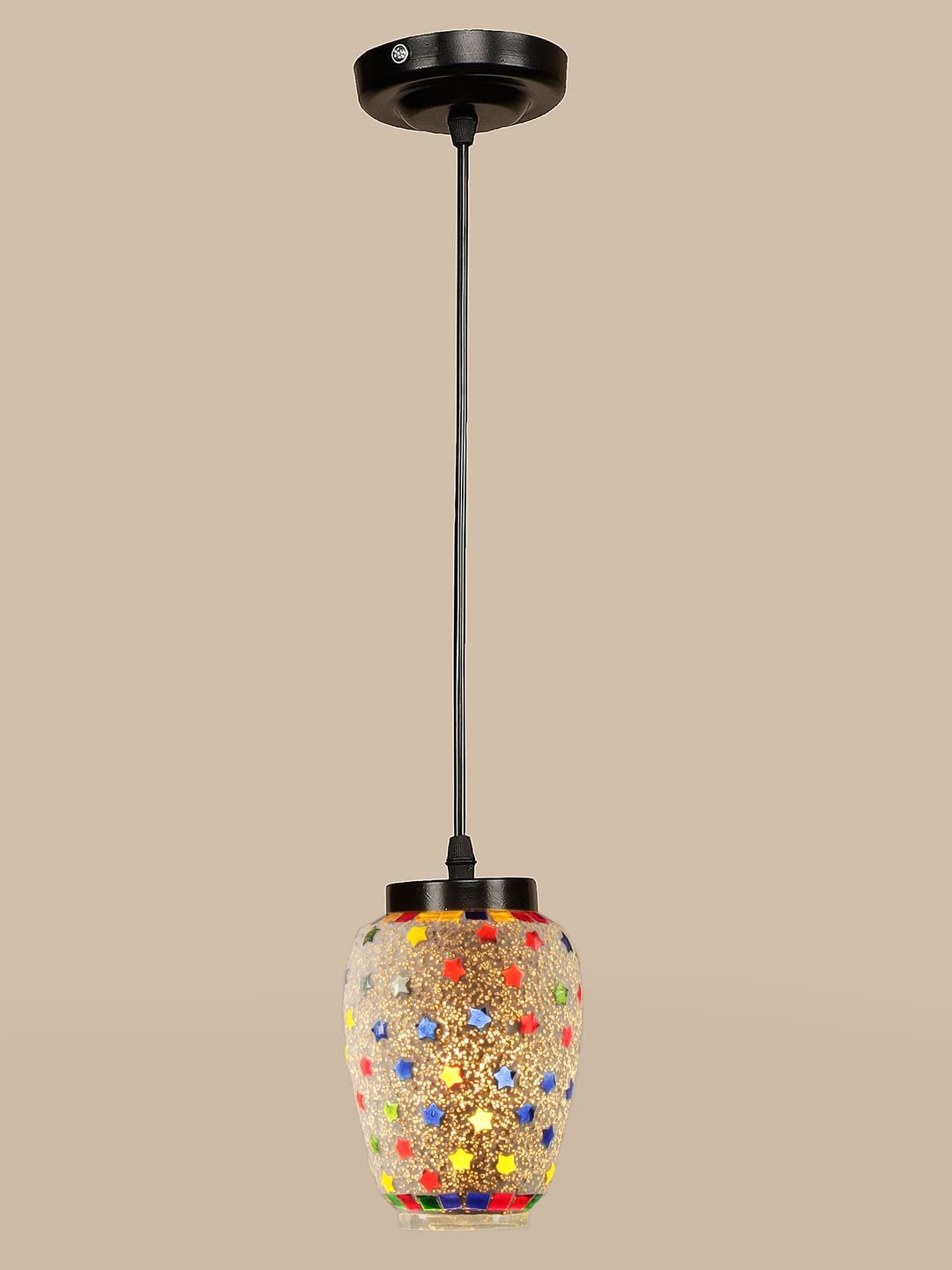 Multicolor Mosaic Glass Hanging Lamp