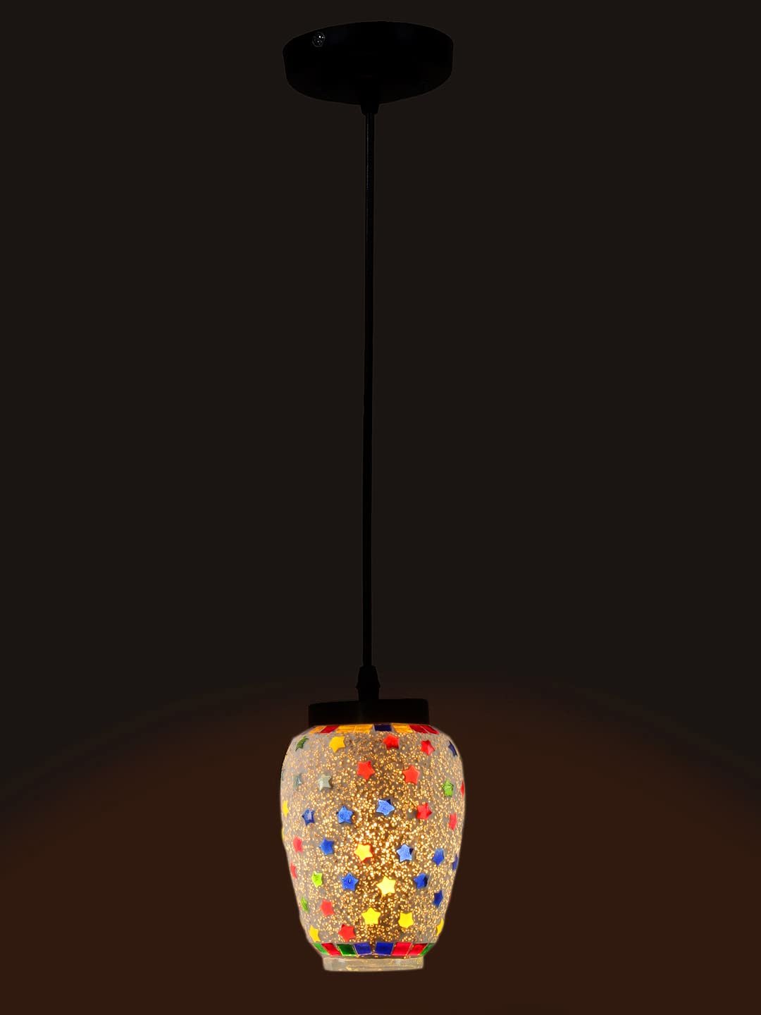 Multicolor Mosaic Glass Hanging Lamp