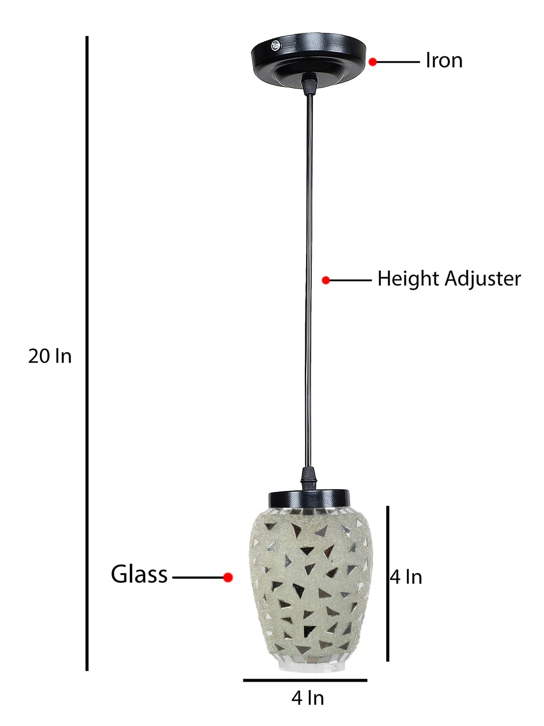 Multicolor Mosaic Glass Hanging Lamp
