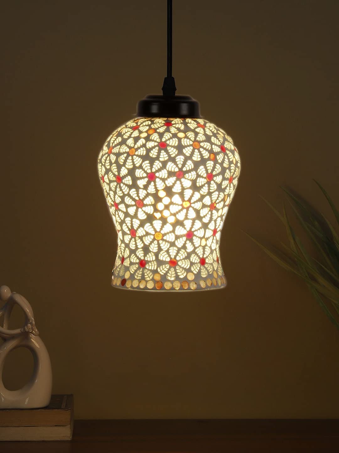 Multicolor Mosaic Glass Hanging Lamp