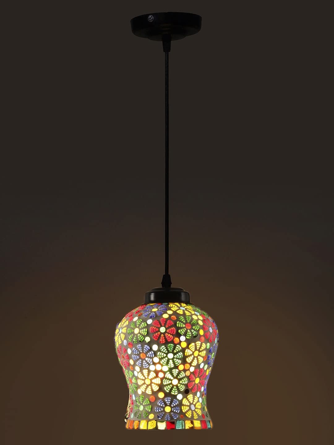 Multicolor Mosaic Glass Hanging Lamp