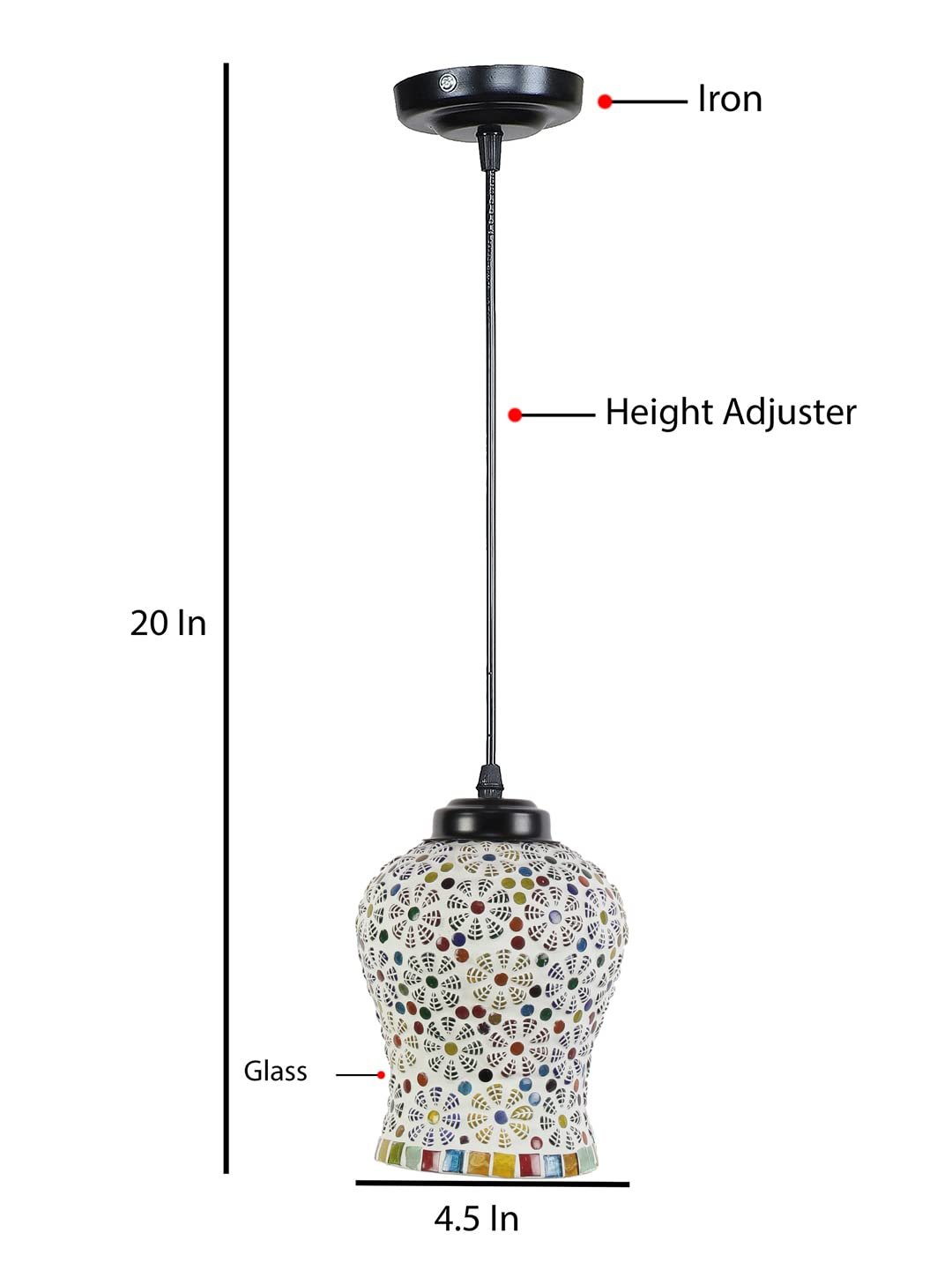 Multicolor Mosaic Glass Hanging Lamp