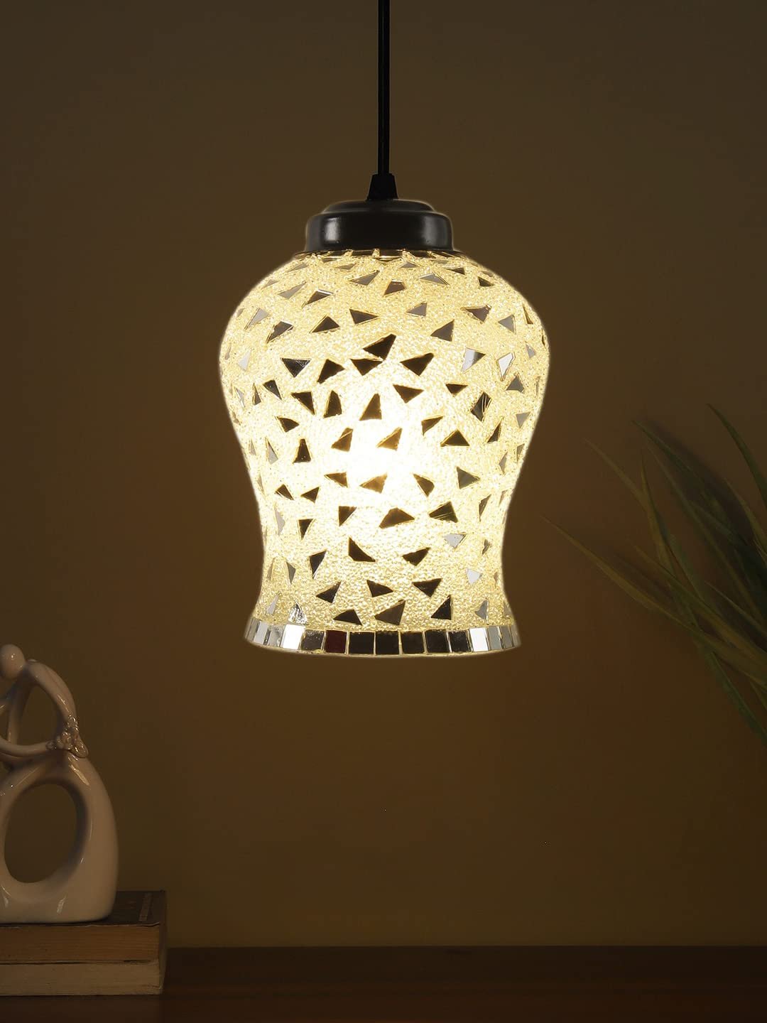 Multicolor Mosaic Glass Hanging Lamp