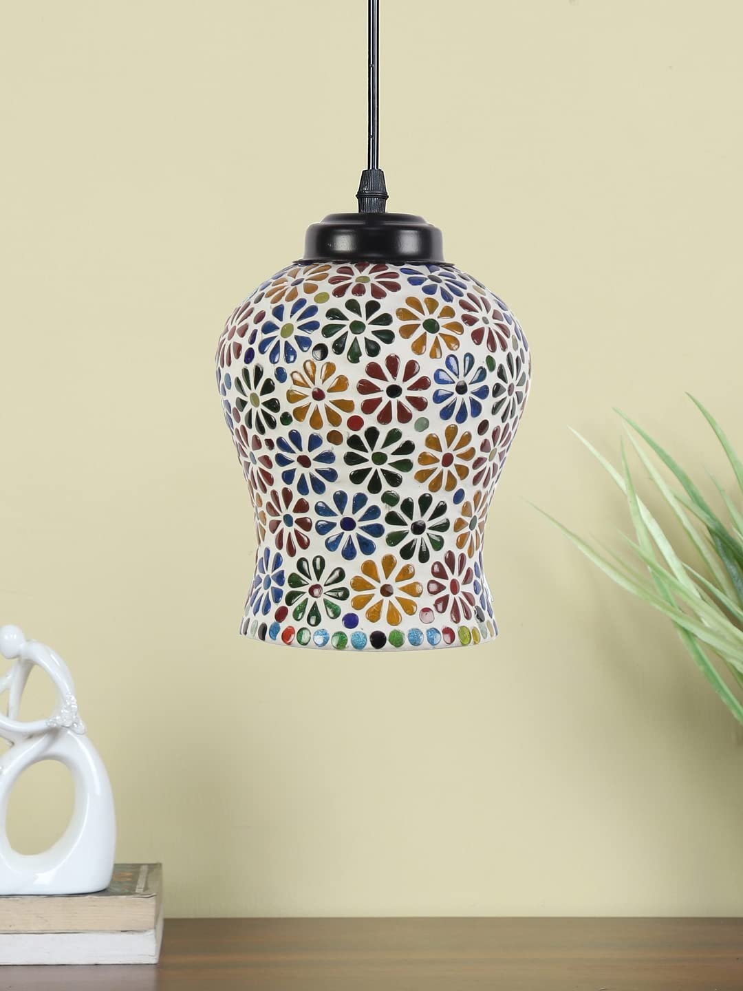 Multicolor Mosaic Glass Hanging Lamp