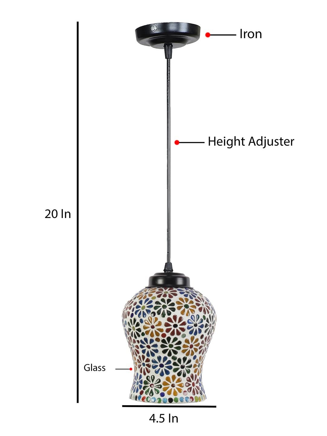 Multicolor Mosaic Glass Hanging Lamp