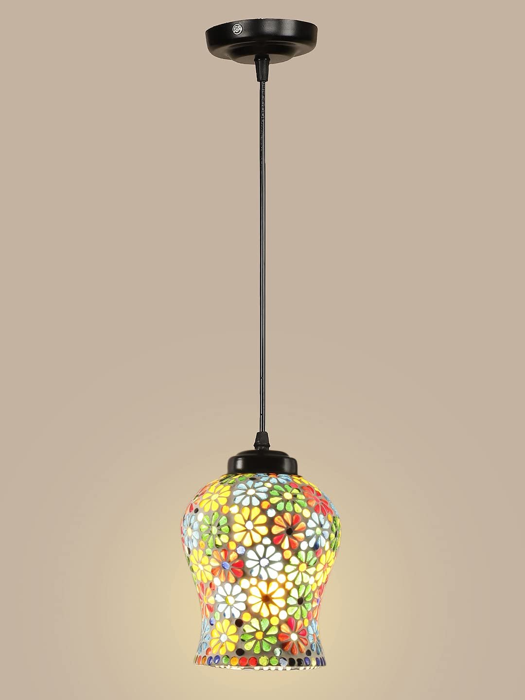Multicolor Mosaic Glass Hanging Lamp