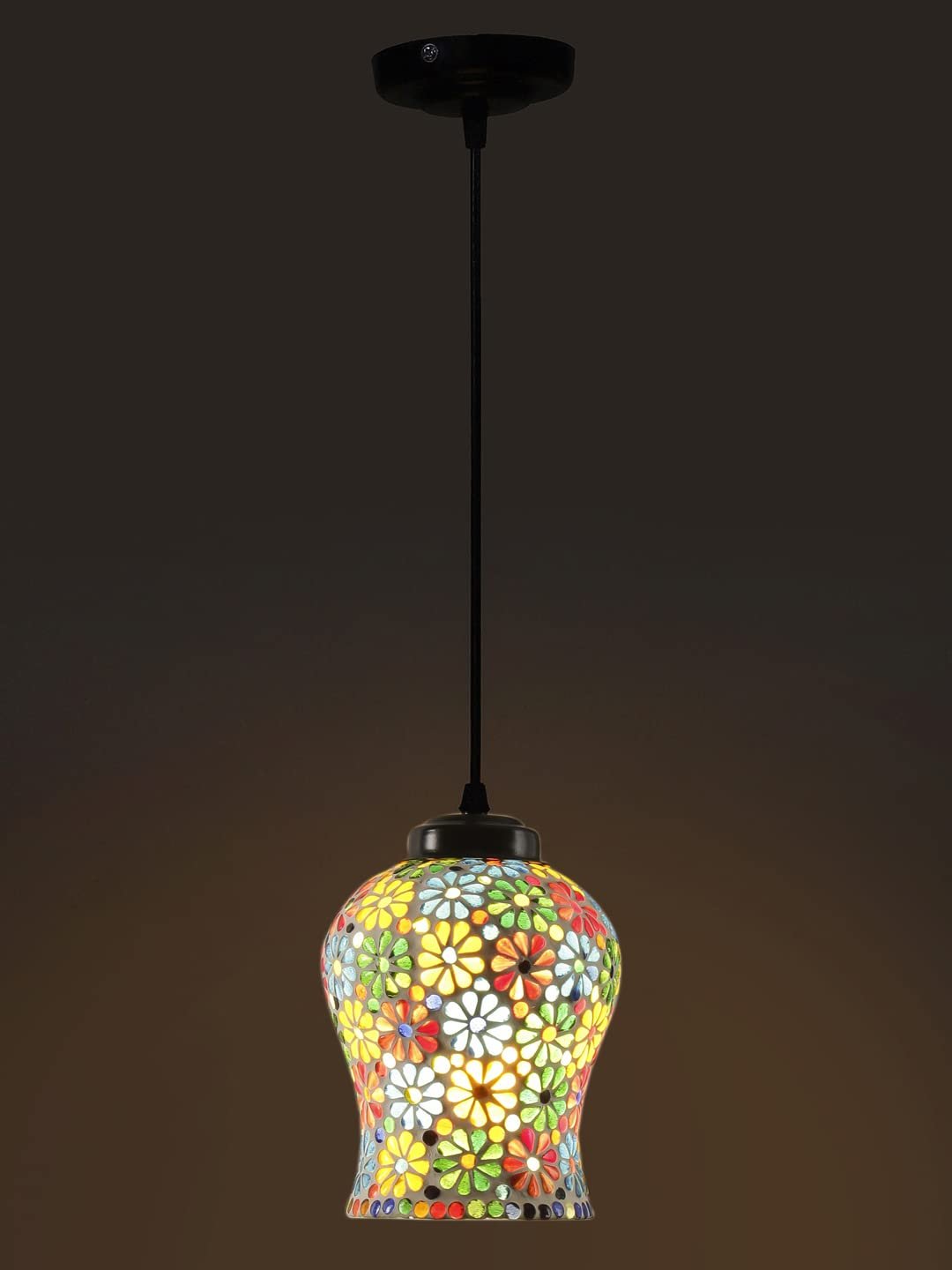 Multicolor Mosaic Glass Hanging Lamp