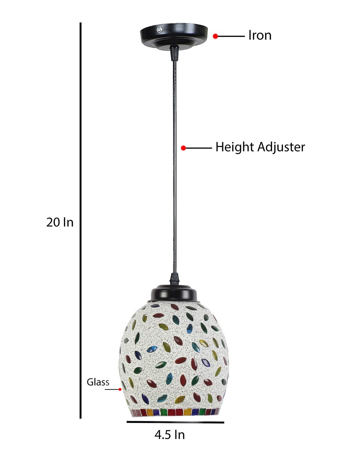 Multicolor Mosaic Glass Hanging Lamp