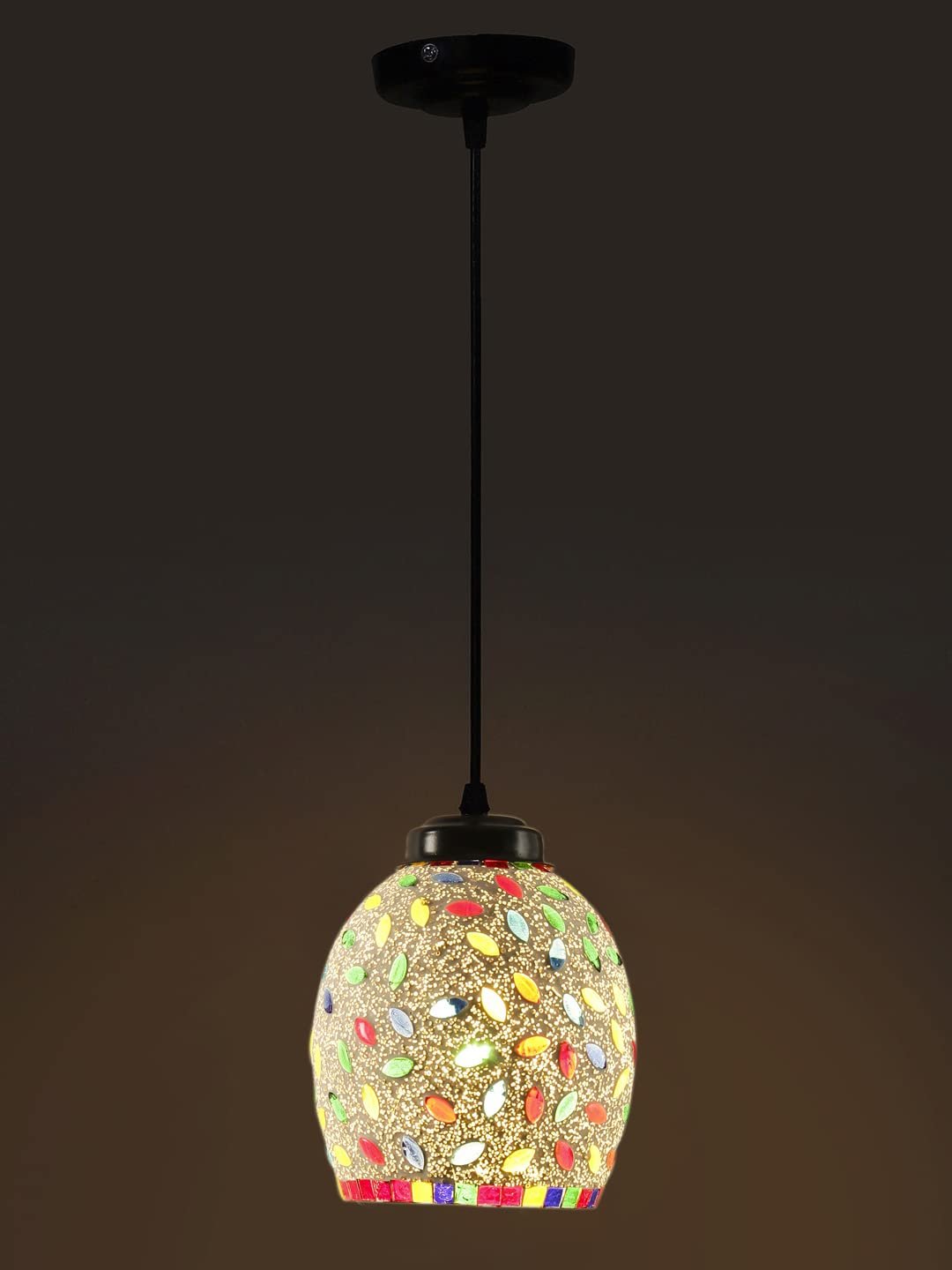 Multicolor Mosaic Glass Hanging Lamp