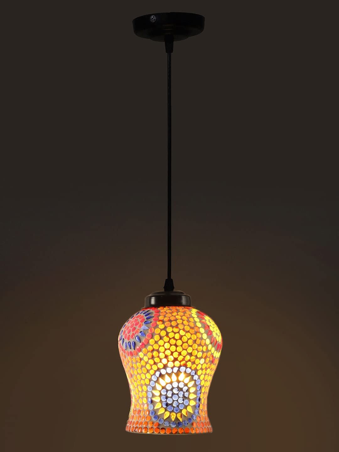 Multicolor Mosaic Glass Hanging Lamp