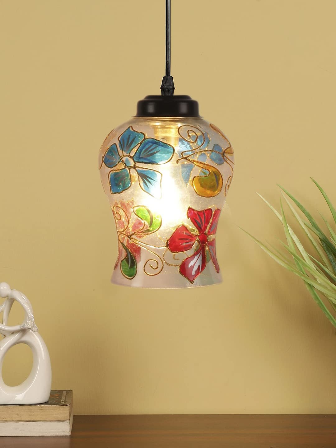 Multicolor Mosaic Glass Hanging Lamp