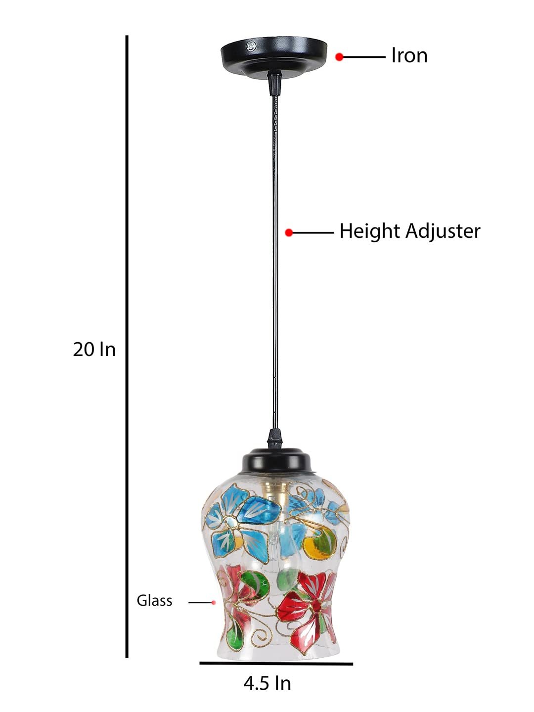 Multicolor Mosaic Glass Hanging Lamp