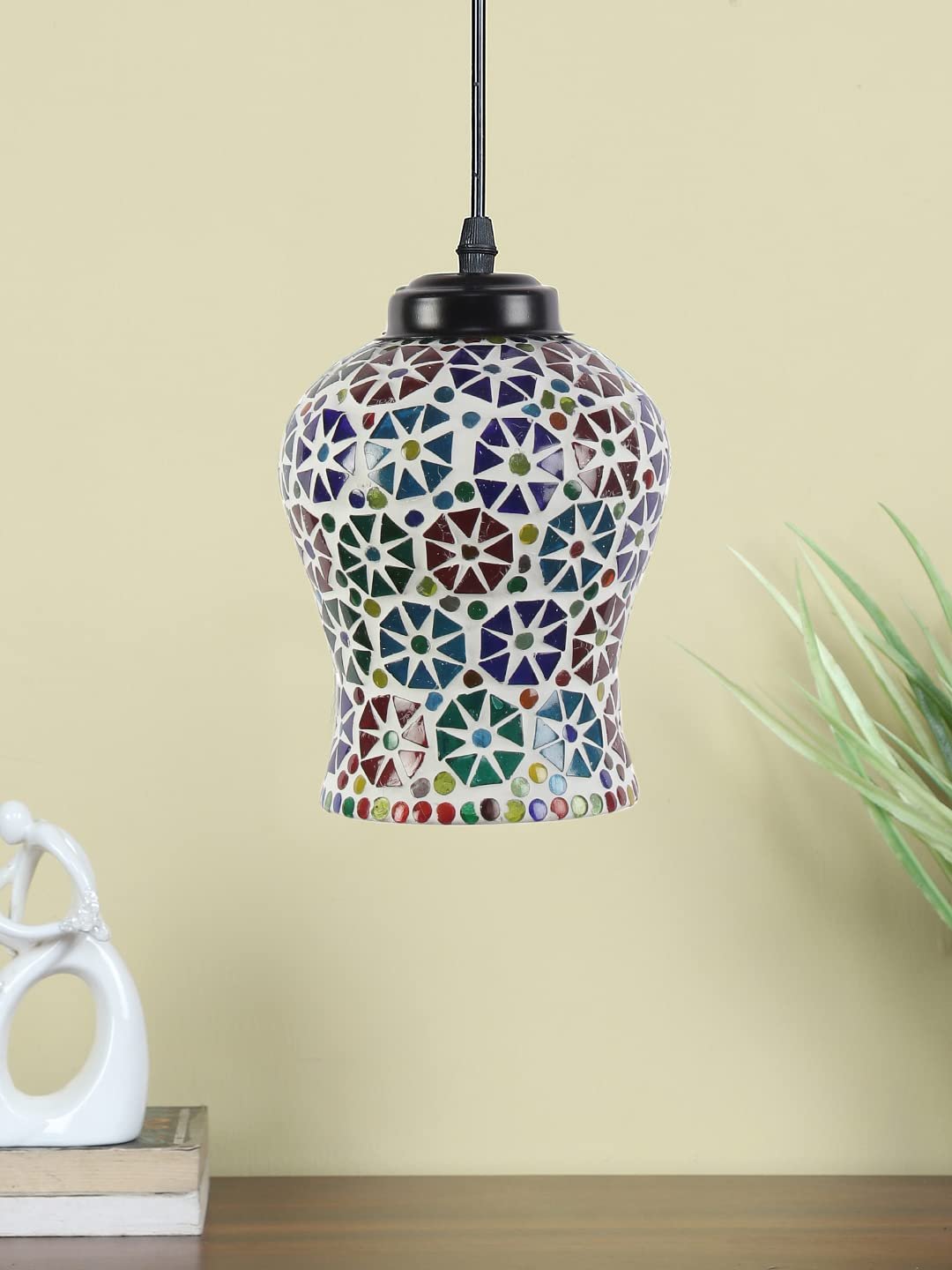 Multicolor Mosaic Glass Hanging Lamp