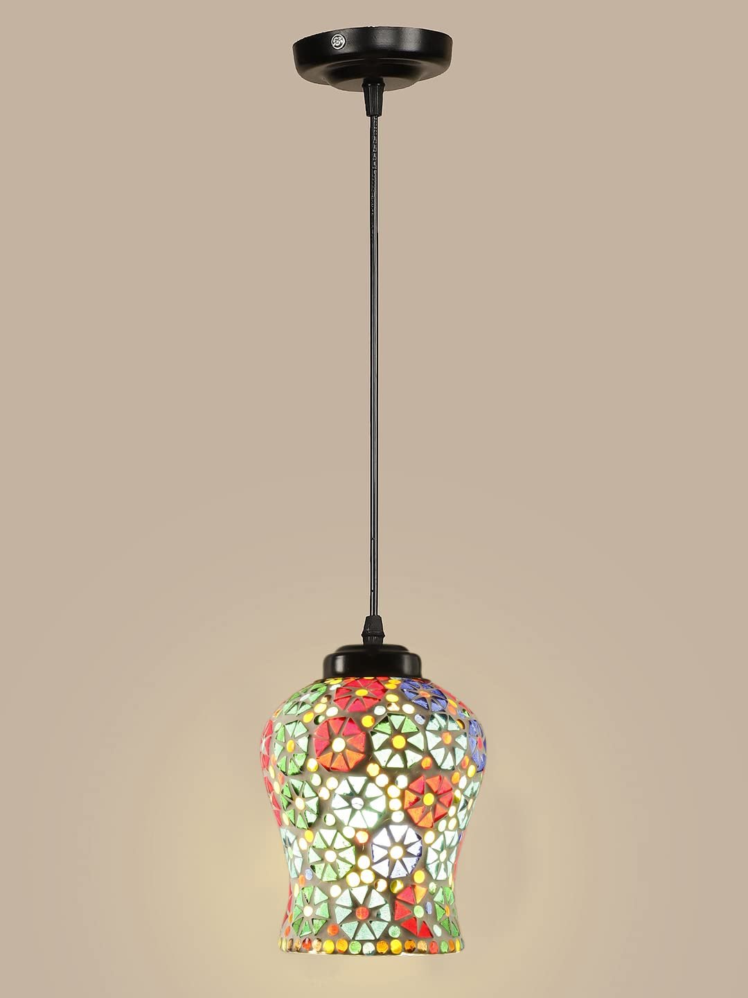 Multicolor Mosaic Glass Hanging Lamp
