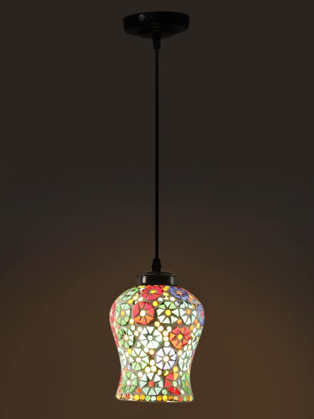 Multicolor Mosaic Glass Hanging Lamp