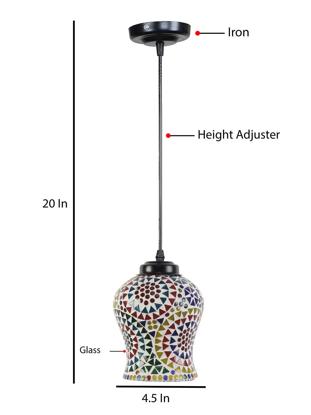 Multicolor Mosaic Glass Hanging Lamp