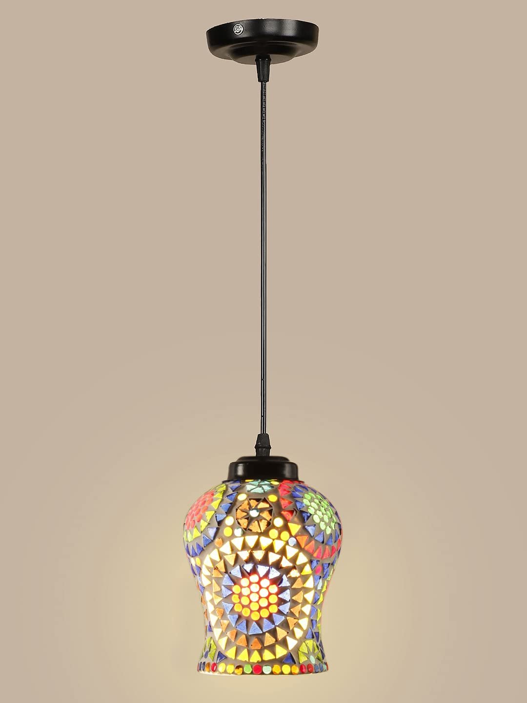 Multicolor Mosaic Glass Hanging Lamp