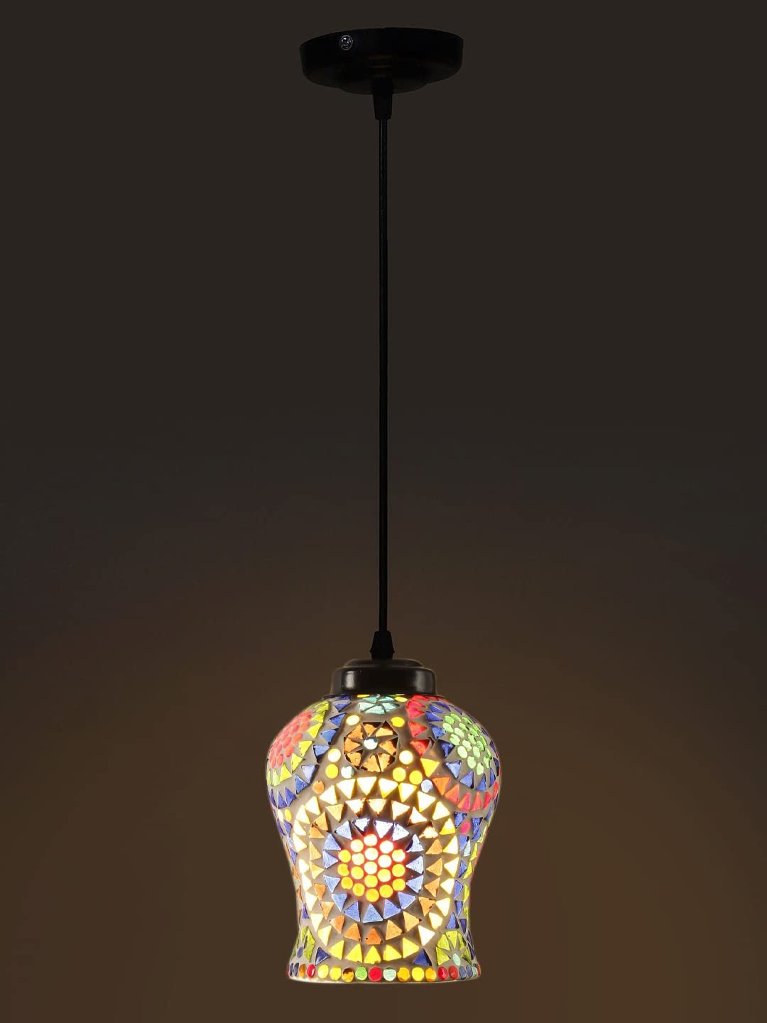 Multicolor Mosaic Glass Hanging Lamp