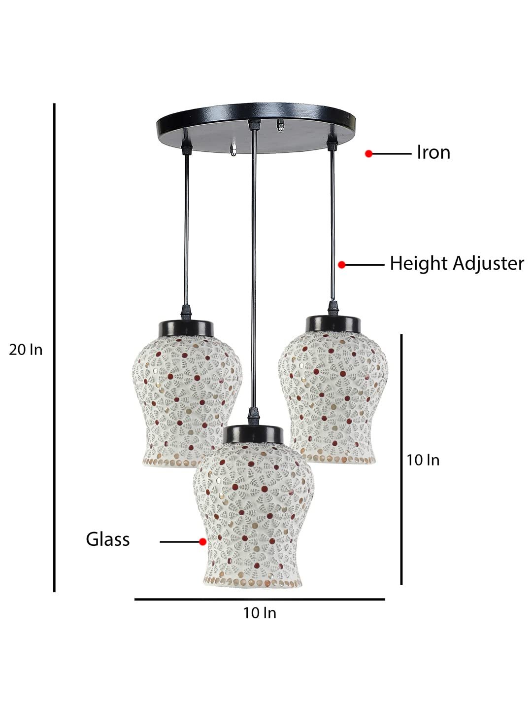 Multicolor Mosaic Cluster Hanging lamp