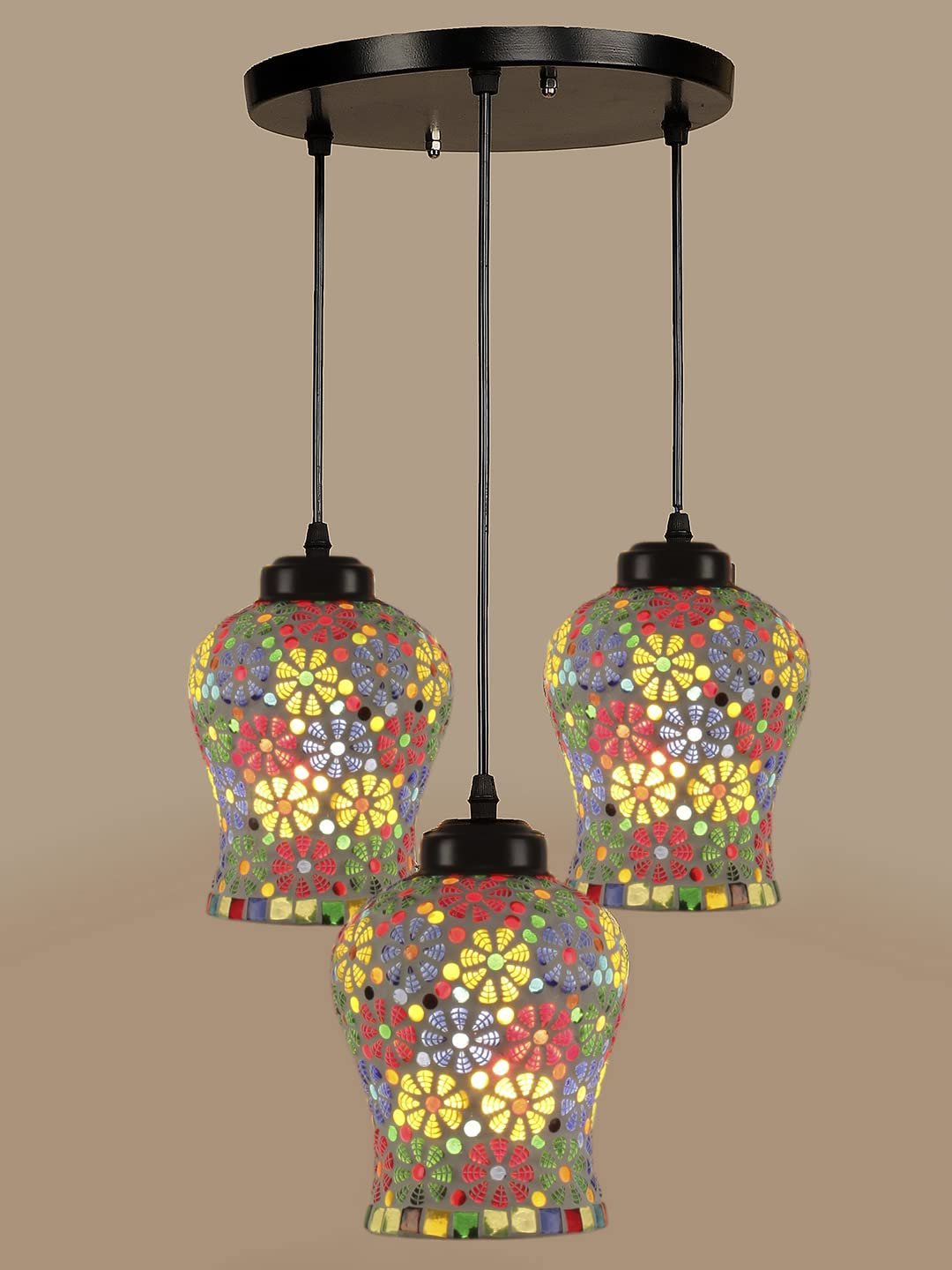 Multicolor Mosaic Cluster Hanging lamp