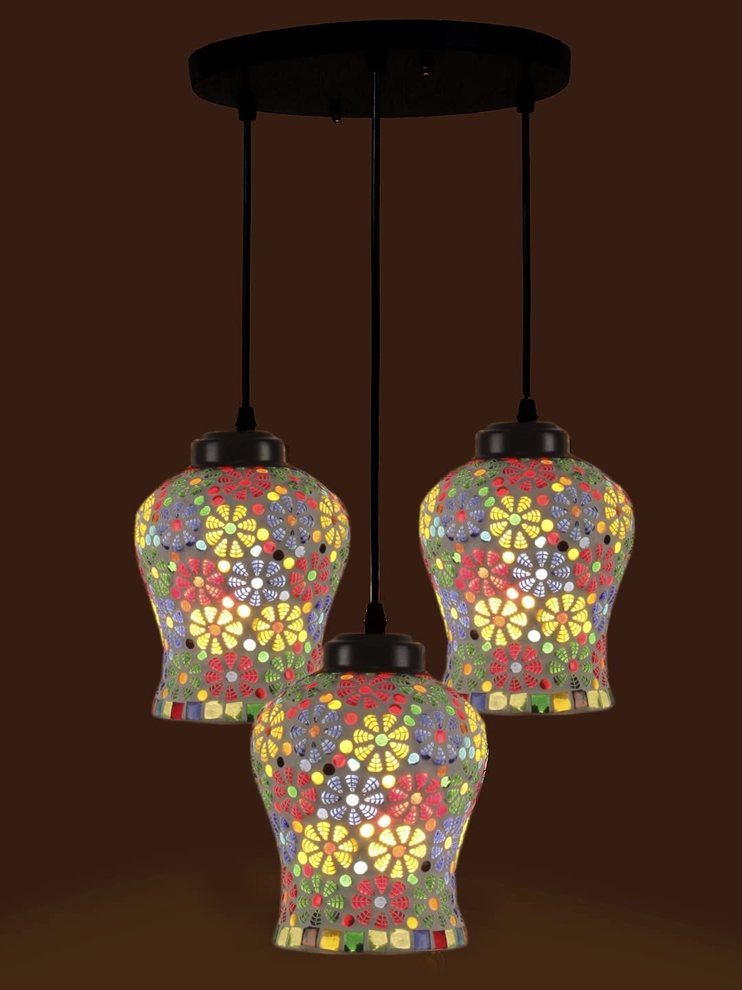 Multicolor Mosaic Cluster Hanging lamp