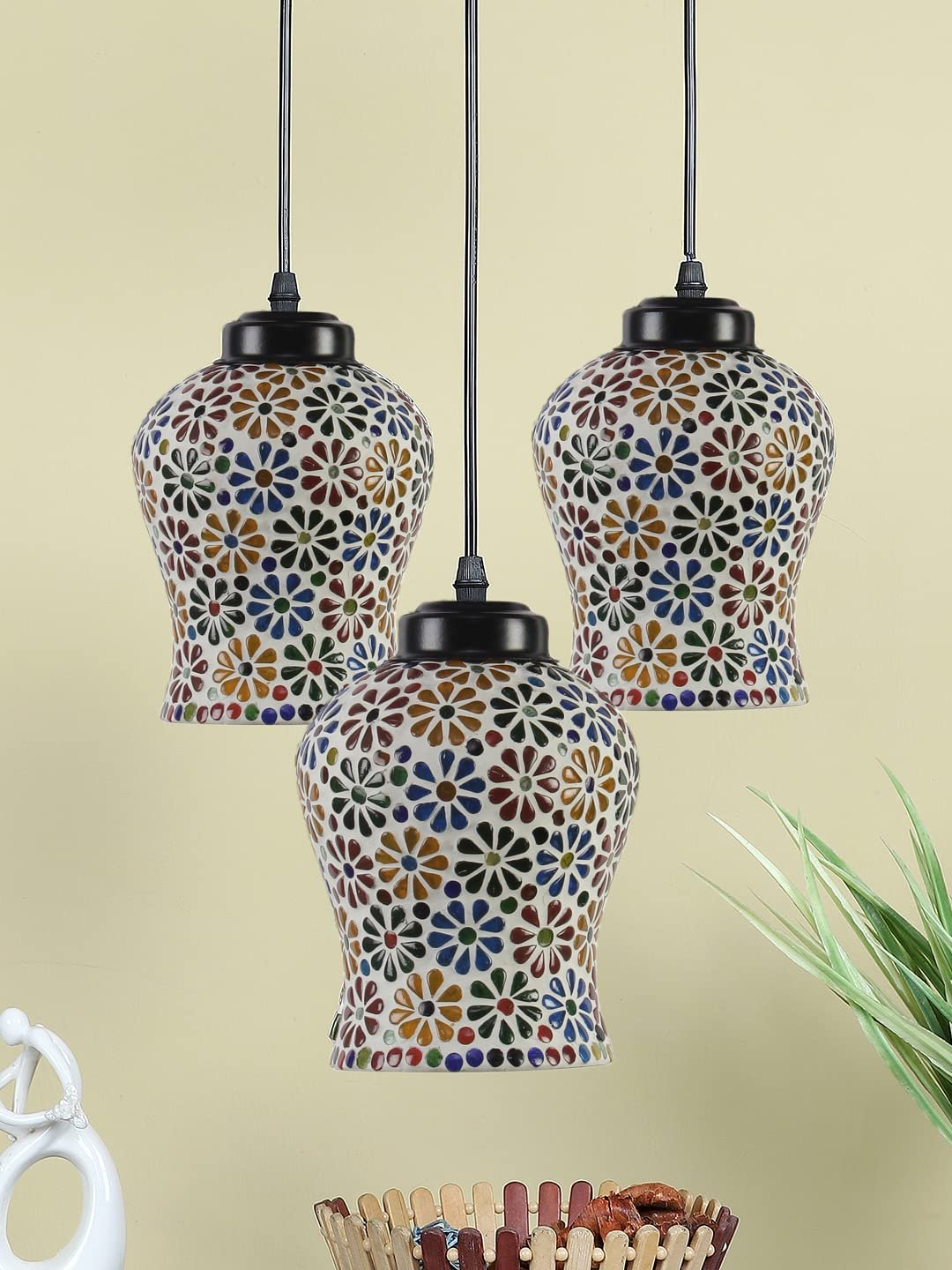 Multicolor Mosaic Cluster Hanging lamp
