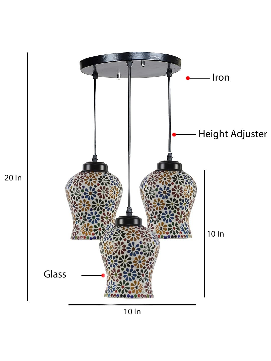 Multicolor Mosaic Cluster Hanging lamp