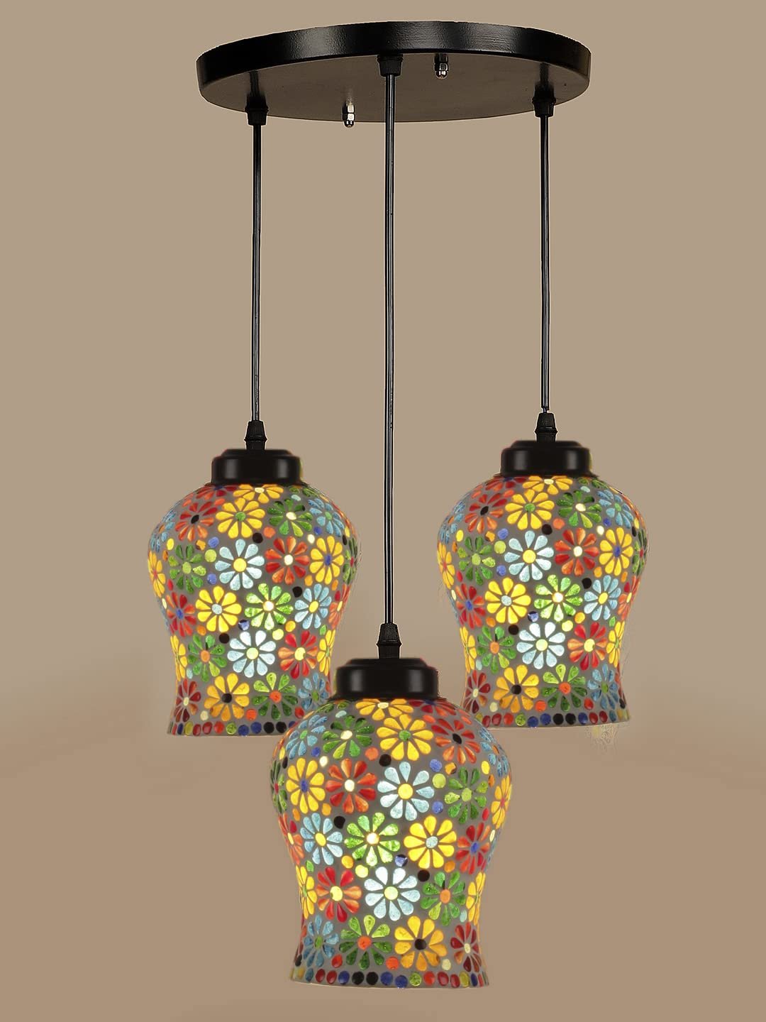 Multicolor Mosaic Cluster Hanging lamp