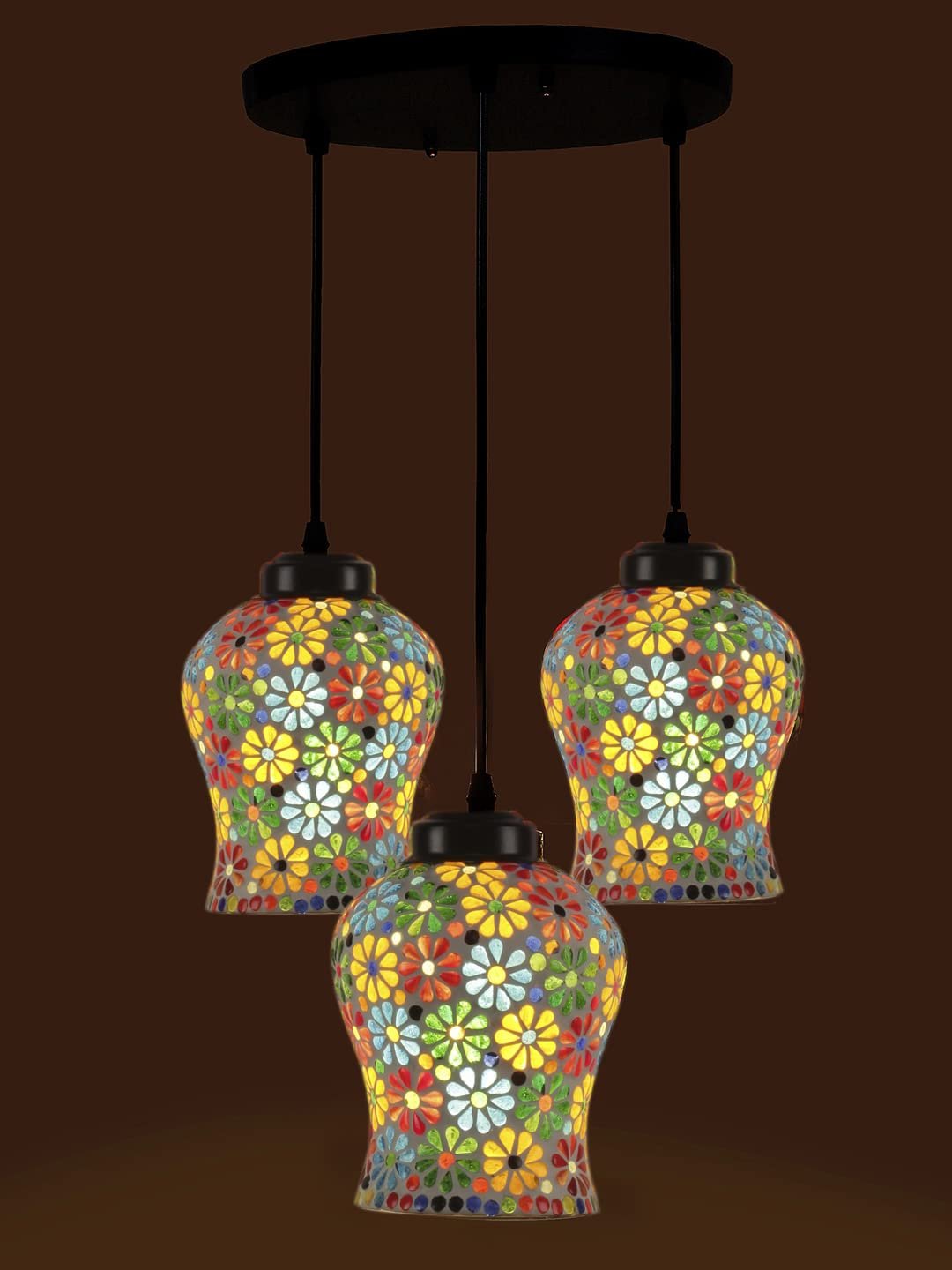 Multicolor Mosaic Cluster Hanging lamp