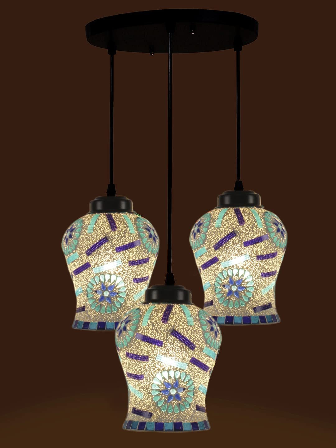 Multicolor Mosaic Cluster Hanging lamp