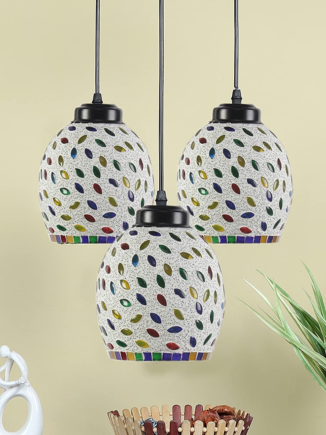 Multicolor Mosaic Cluster Hanging lamp
