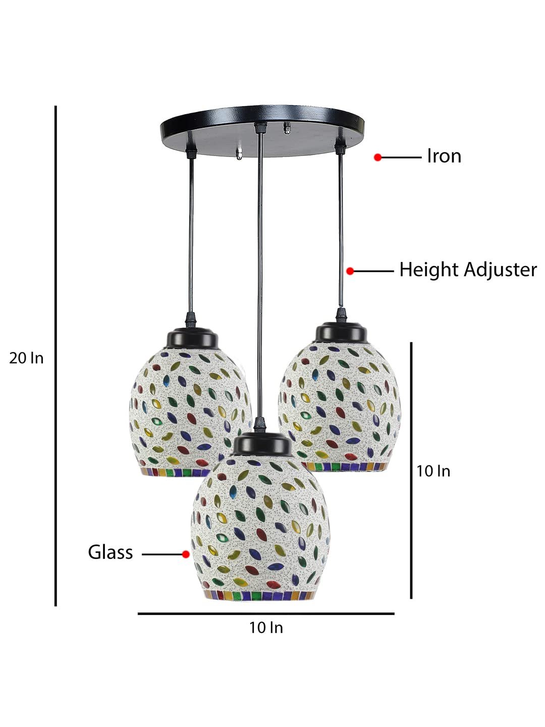 Multicolor Mosaic Cluster Hanging lamp