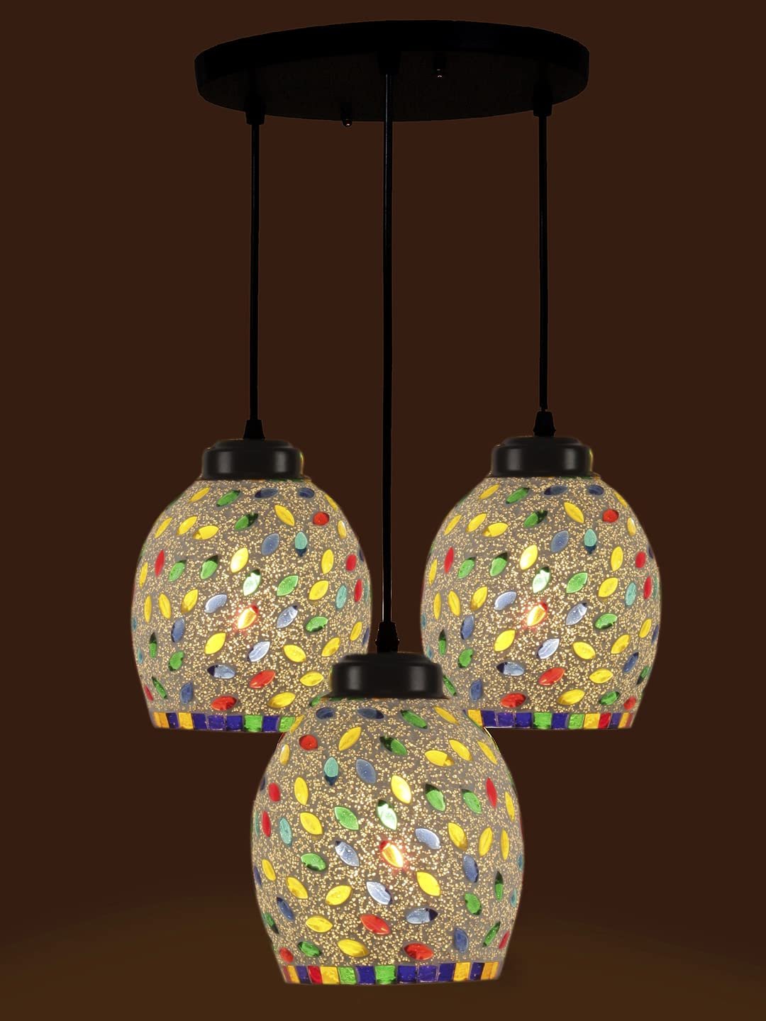 Multicolor Mosaic Cluster Hanging lamp
