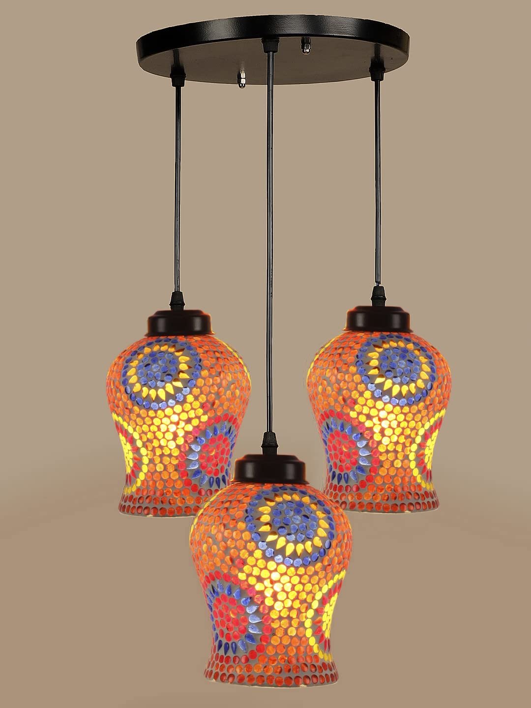 Multicolor Mosaic Cluster Hanging lamp