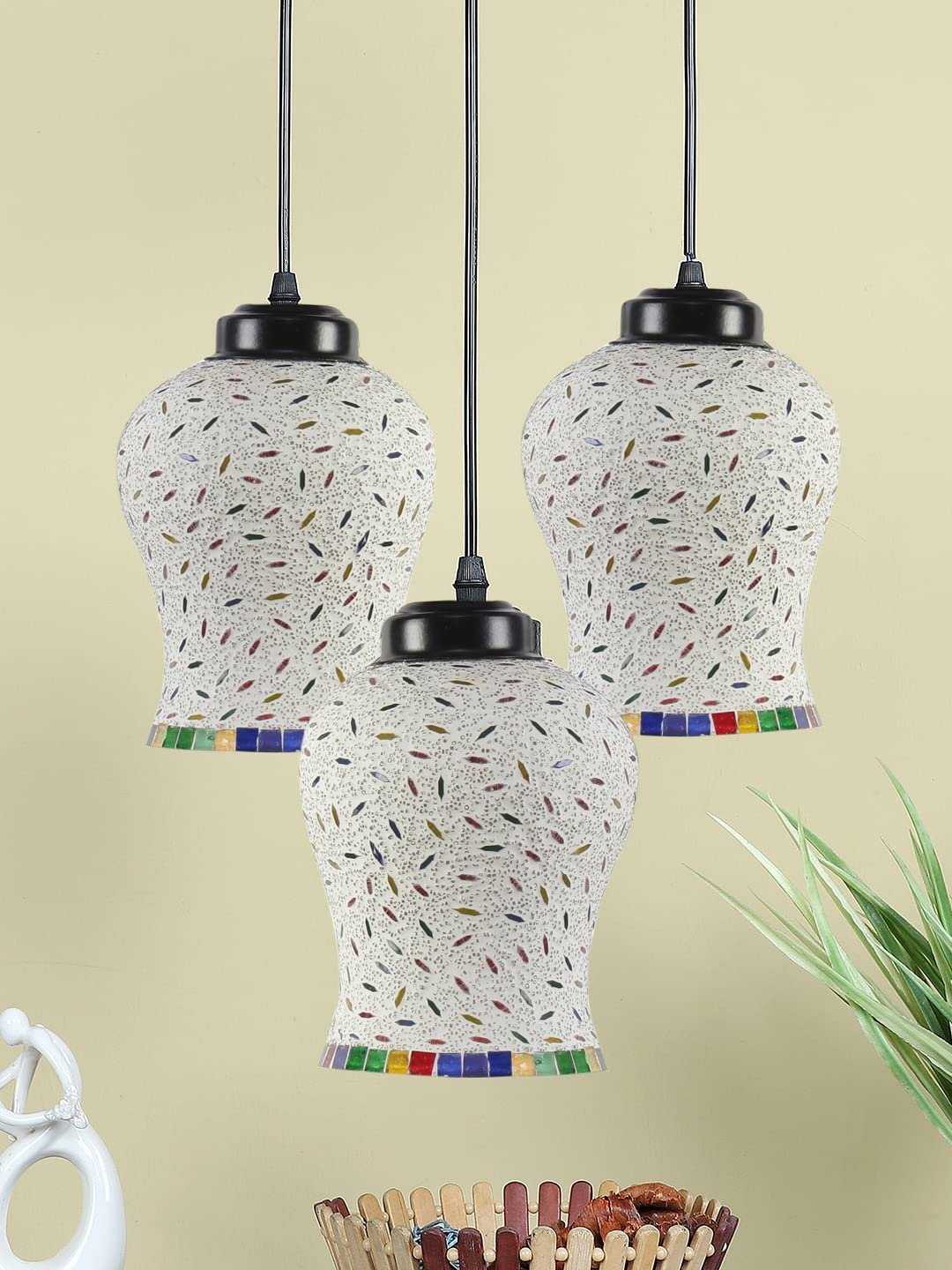 Multicolor Mosaic Cluster Hanging lamp