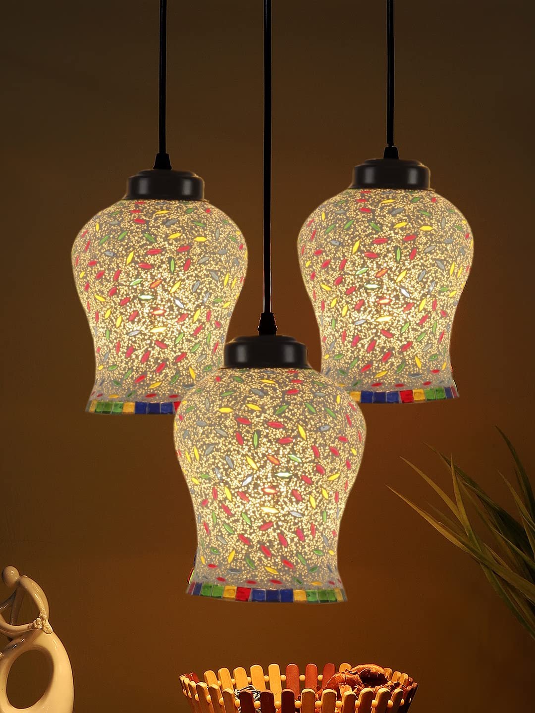 Multicolor Mosaic Cluster Hanging lamp