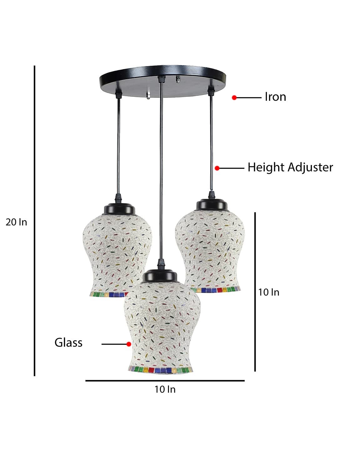 Multicolor Mosaic Cluster Hanging lamp