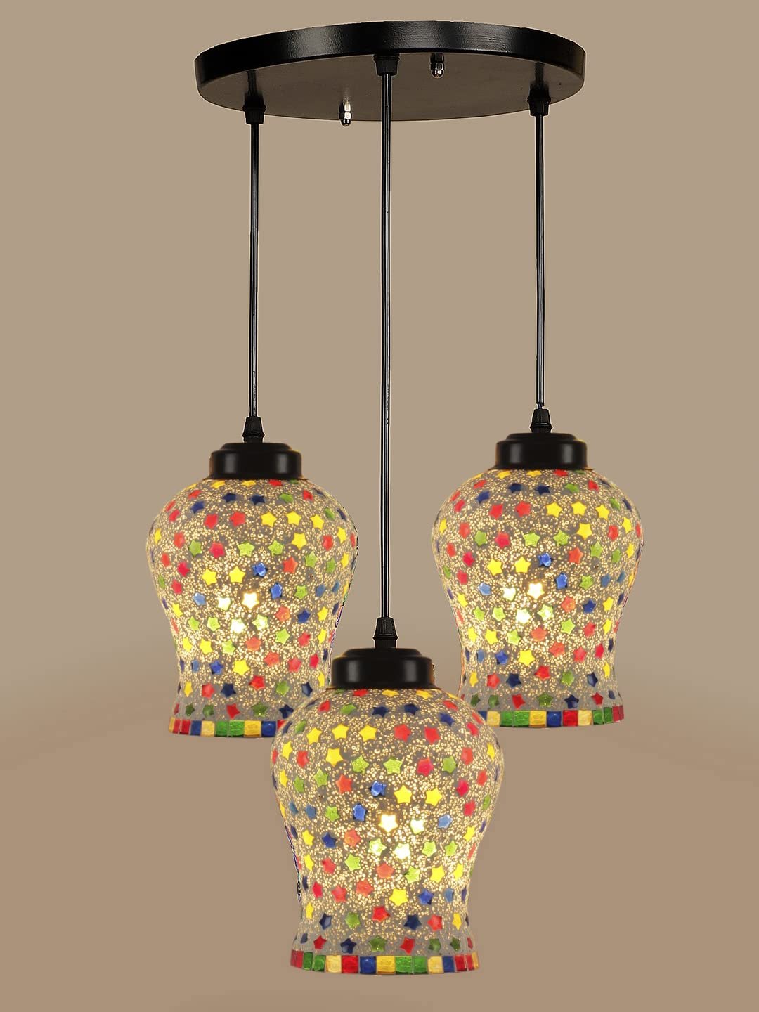 Multicolor Mosaic Cluster Hanging lamp