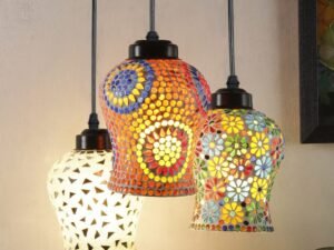 Multicolor Mosaic Cluster Hanging lamp